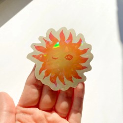 Holographic sun | Summer collection 2024 | glossy vinyl sticker