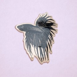 Vinyl battle fish sticker