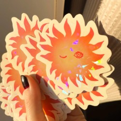 Holographic sun | Summer collection 2024 | glossy vinyl sticker