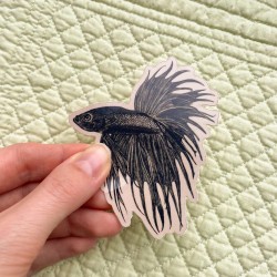 Vinyl battle fish sticker