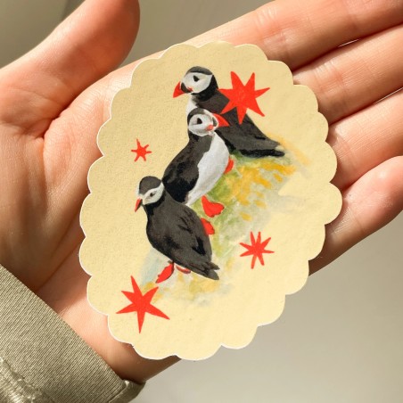Puffin family | Glossy vinyl sticker