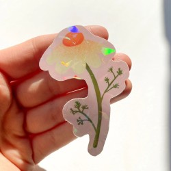 Holografisk sommerblomst | Sommerkolleksjon 2024 | Vinylklistremerke