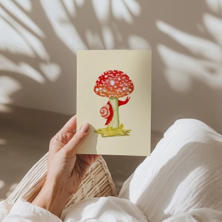 Snail mushroom | A5 small art print