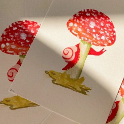 Snail mushroom | A5 small art print