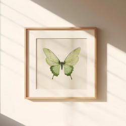 Sommerfugl i grønt | Limited edition kunsttrykk