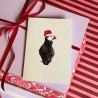 Puffin with santa hat | Greeting card with envelope