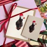 Puffin with santa hat | Greeting card with envelope
