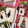 Puffin with santa hat | Small greeting card