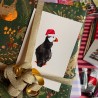 Puffin with santa hat | Small greeting card