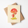Snail mushroom| Greeting card with envelope
