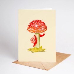 Snail mushroom| Greeting card with envelope
