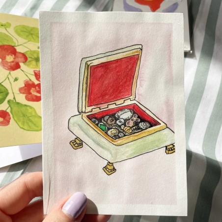 Mini painting of a jewelry box