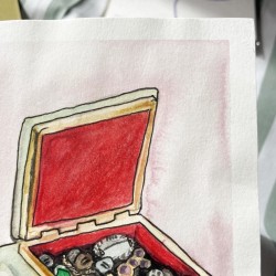 Mini painting of a jewelry box
