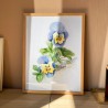 Stemorsblomst - Kunsttrykk i blått 30x40cm